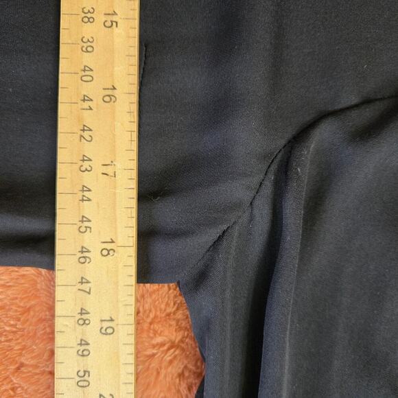 C Major Womens Black Silk Blouse Size 4 Sheer Corpcore Whimsigoth Fairy Grunge - Picture 9 of 10